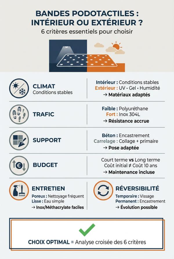Bandes intérieures vs extérieures : critères de décision