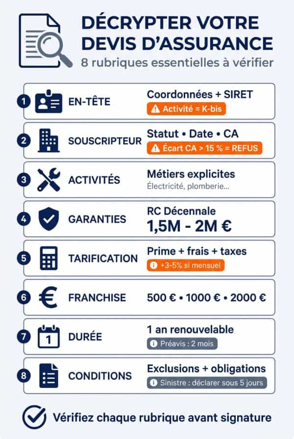 Anatomie d'un devis type : les 8 rubriques à analyser