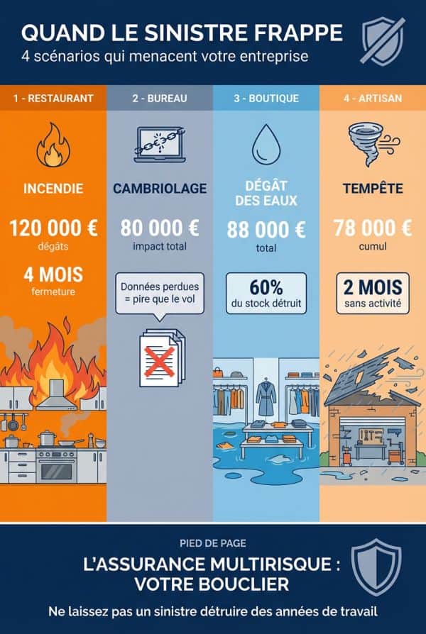 Les scénarios de sinistres qui peuvent ruiner une entreprise en quelques jours