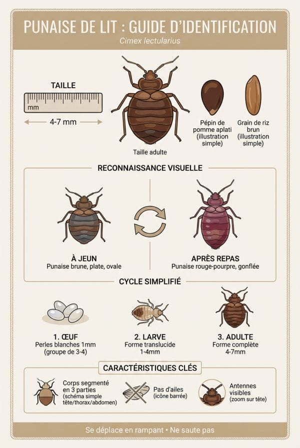 Qu'est-ce qu'une punaise de lit : caractéristiques et identification